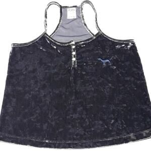 Women Sz S Gray Spaghetti Strap Whimsigoth Y2K Fairy Cropped Velvet Camisole Top